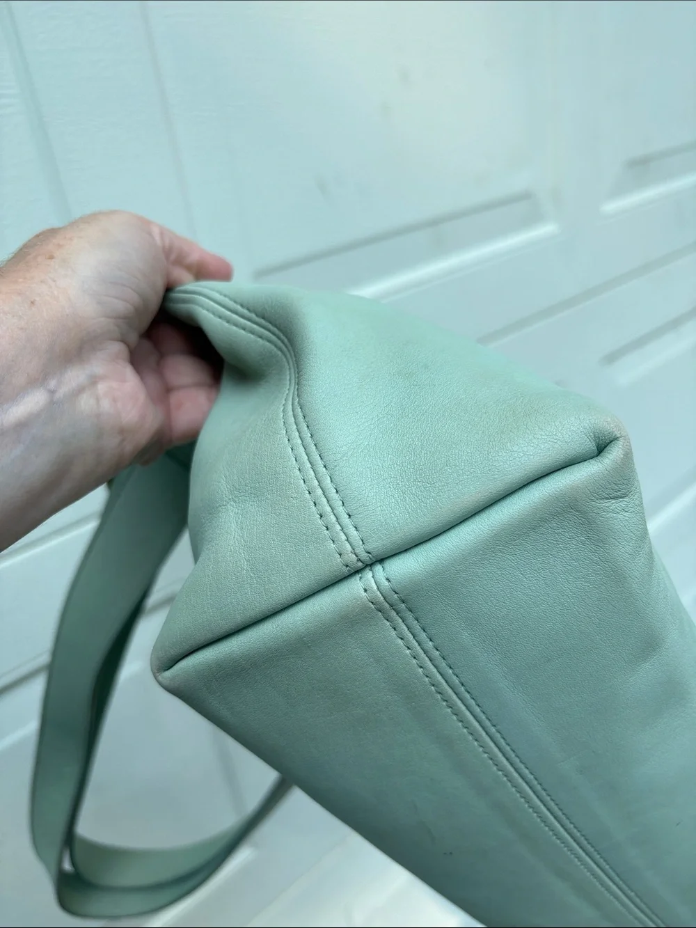 Vintage Coach 4140 light green tote